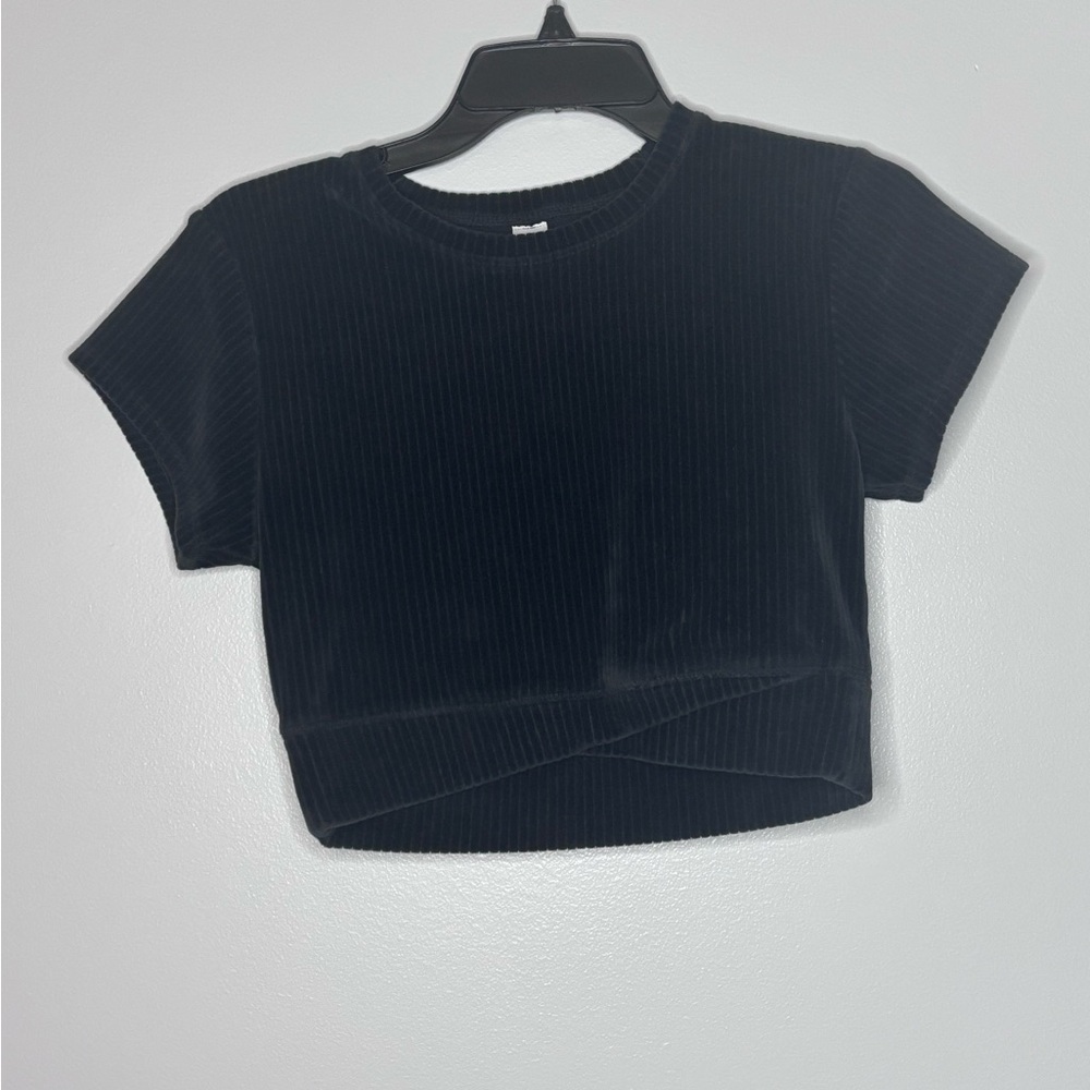 Old Navy Black Ribbed Crop Top